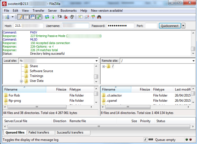 filezilla transfer between two remote servers